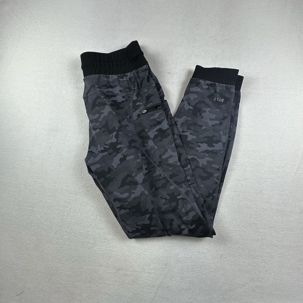 BYLT Pants Mens Medium Black Gray Camo ELITE+ Jogger Pull On Stretch Gym